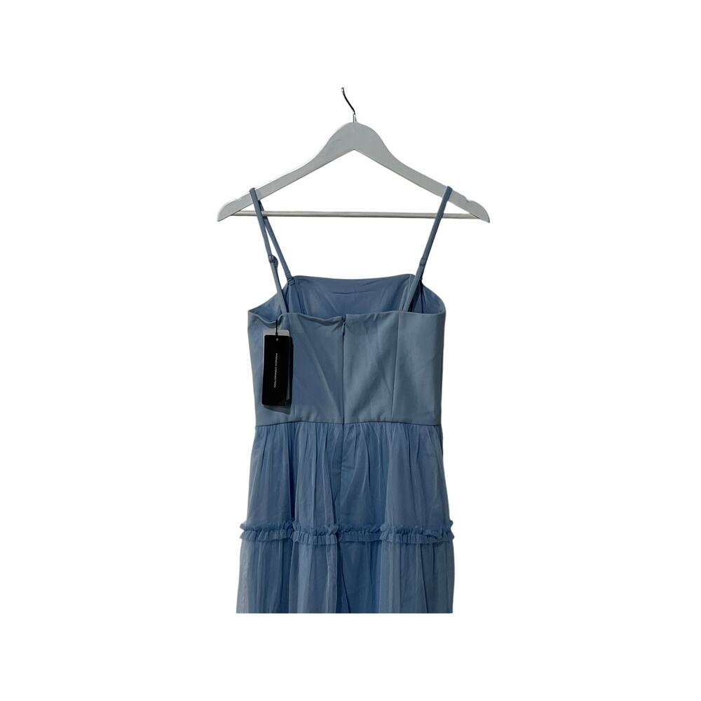 FRENCH CONNECTION WOMENS SIZE 2 WHISPER STRAPPY PARTY DRESS TULLE SOFT BLUE NEW - Picture 8 of 12